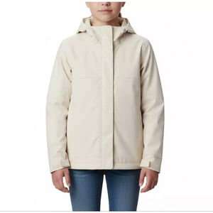 Columbia Youth Hikebound Omni-Tech Waterproof Rain Jacket XXS Cream NWT